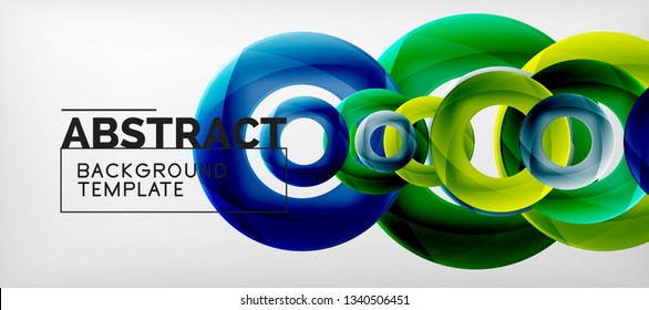 Colorful vector rings geometric abstract background, modern geometric pattern design. Business or technology presentation design template, brochure or flyer pattern, or geometric web banner, minimal