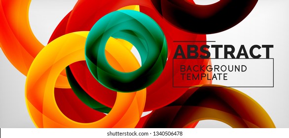 Colorful vector rings geometric abstract background, modern geometric pattern design. Business or technology presentation design template, brochure or flyer pattern, or geometric web banner, minimal