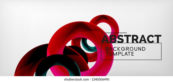 Colorful vector rings geometric abstract background, modern geometric pattern design. Business or technology presentation design template, brochure or flyer pattern, or geometric web banner, minimal