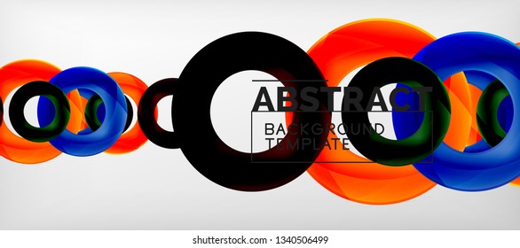 Colorful vector rings geometric abstract background, modern geometric pattern design. Business or technology presentation design template, brochure or flyer pattern, or geometric web banner, minimal