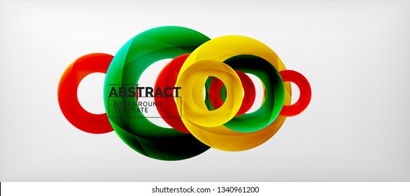Colorful vector rings geometric abstract background, modern geometric pattern design. Business or technology presentation design template, brochure or flyer pattern, or geometric web banner, minimal