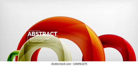 Anillos vectoriales coloridos fondo abstracto geométrico, diseño de patrones geométricos modernos. Plantilla de diseño de presentación comercial o tecnológica, patrón de folleto o folleto, o banner web geométrico, mínimo