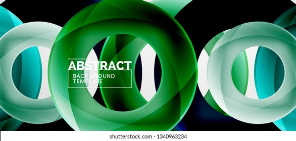 Colorful vector rings geometric abstract background, modern geometric pattern design. Business or technology presentation design template, brochure or flyer pattern, or geometric web banner, minimal