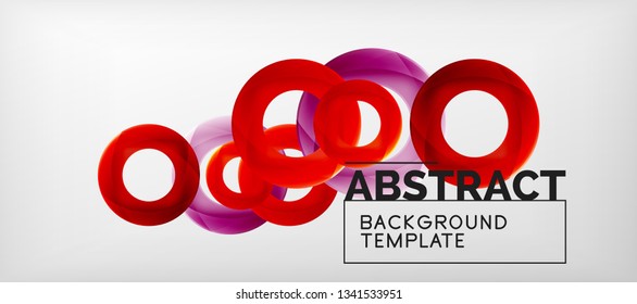 Anillos vectoriales coloridos fondo abstracto geométrico, diseño de patrones geométricos modernos. Plantilla de diseño de presentación comercial o tecnológica, patrón de folleto o folleto, o banner web geométrico, mínimo