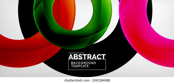 Colorful vector rings geometric abstract background, modern geometric pattern design. Business or technology presentation design template, brochure or flyer pattern, or geometric web banner, minimal