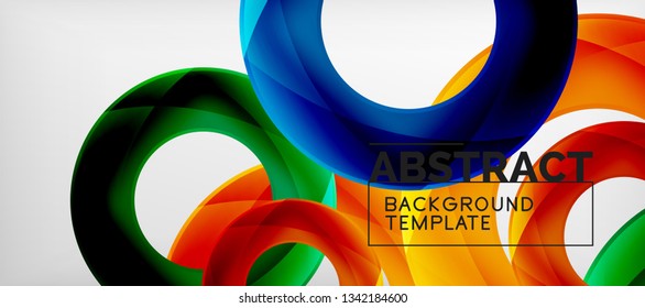 Colorful vector rings geometric abstract background, modern geometric pattern design. Business or technology presentation design template, brochure or flyer pattern, or geometric web banner, minimal