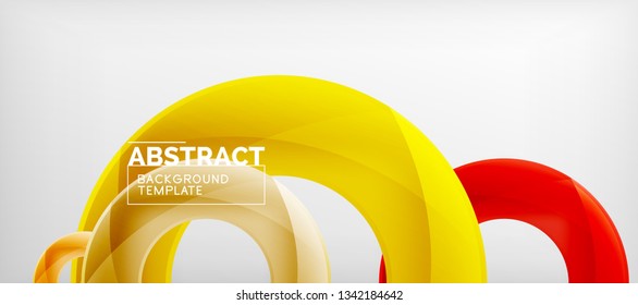Colorful vector rings geometric abstract background, modern geometric pattern design. Business or technology presentation design template, brochure or flyer pattern, or geometric web banner, minimal