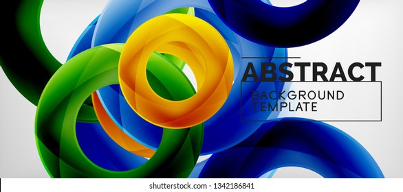 Colorful vector rings geometric abstract background, modern geometric pattern design. Business or technology presentation design template, brochure or flyer pattern, or geometric web banner, minimal