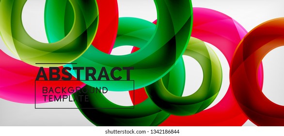 Colorful vector rings geometric abstract background, modern geometric pattern design. Business or technology presentation design template, brochure or flyer pattern, or geometric web banner, minimal