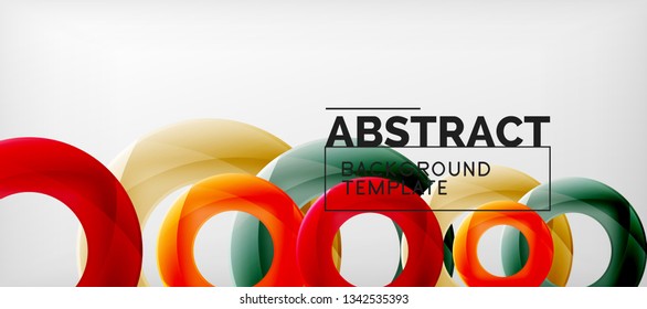 Anéis vetoriais coloridos fundo abstrato geométrico, design de padrão geométrico moderno. Modelo de design de apresentação de negócios ou tecnologia, padrão de folheto ou folheto, ou banner web geométrico, mínimo