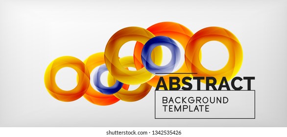 Colorful vector rings geometric abstract background, modern geometric pattern design. Business or technology presentation design template, brochure or flyer pattern, or geometric web banner, minimal