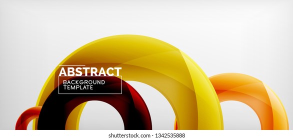 Colorful vector rings geometric abstract background, modern geometric pattern design. Business or technology presentation design template, brochure or flyer pattern, or geometric web banner, minimal