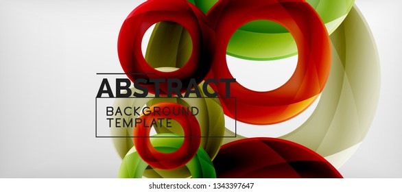 Colorful vector rings geometric abstract background, modern geometric pattern design. Business or technology presentation design template, brochure or flyer pattern, or geometric web banner, minimal