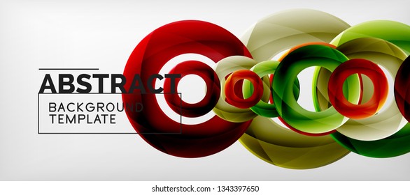 Colorful vector rings geometric abstract background, modern geometric pattern design. Business or technology presentation design template, brochure or flyer pattern, or geometric web banner, minimal