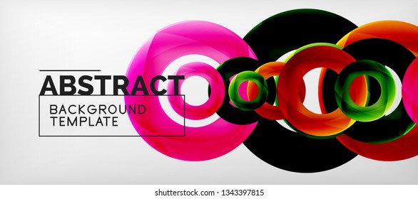 Colorful vector rings geometric abstract background, modern geometric pattern design. Business or technology presentation design template, brochure or flyer pattern, or geometric web banner, minimal