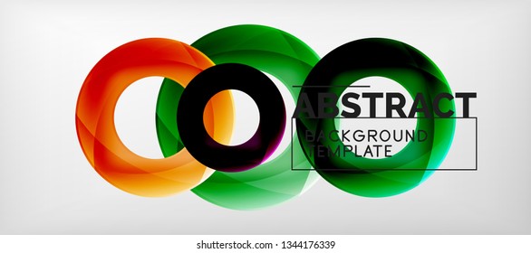 Colorful vector rings geometric abstract background, modern geometric pattern design. Business or technology presentation design template, brochure or flyer pattern, or geometric web banner, minimal