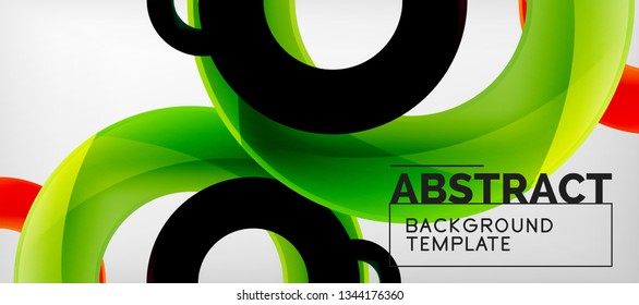 Anillos vectoriales coloridos fondo abstracto geométrico, diseño de patrones geométricos modernos. Plantilla de diseño de presentación comercial o tecnológica, patrón de folleto o folleto, o banner web geométrico, mínimo