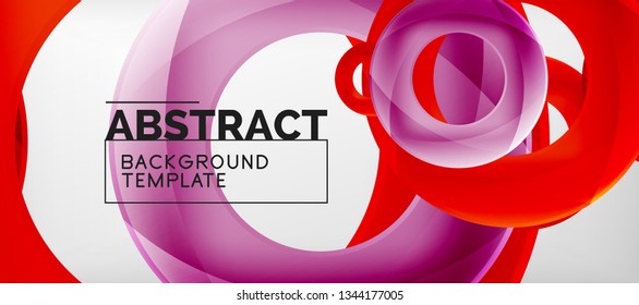 Colorful vector rings geometric abstract background, modern geometric pattern design. Business or technology presentation design template, brochure or flyer pattern, or geometric web banner, minimal