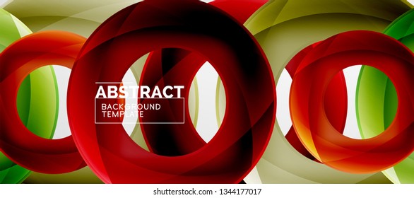 Colorful vector rings geometric abstract background, modern geometric pattern design. Business or technology presentation design template, brochure or flyer pattern, or geometric web banner, minimal