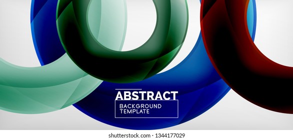 Colorful vector rings geometric abstract background, modern geometric pattern design. Business or technology presentation design template, brochure or flyer pattern, or geometric web banner, minimal