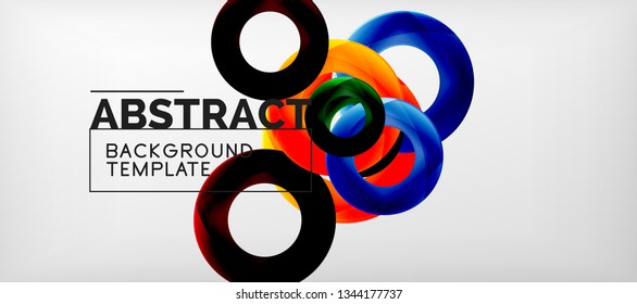 Anéis vetoriais coloridos fundo abstrato geométrico, design de padrão geométrico moderno. Modelo de design de apresentação de negócios ou tecnologia, padrão de folheto ou folheto, ou banner web geométrico, mínimo