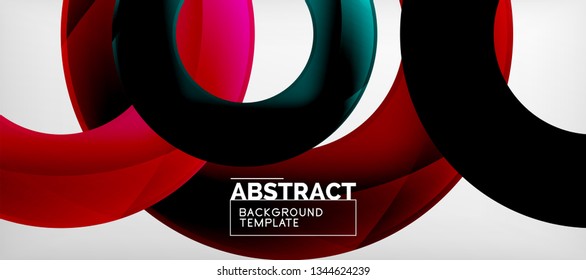 Colorful vector rings geometric abstract background, modern geometric pattern design. Business or technology presentation design template, brochure or flyer pattern, or geometric web banner, minimal