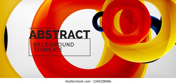 Colorful vector rings geometric abstract background, modern geometric pattern design. Business or technology presentation design template, brochure or flyer pattern, or geometric web banner, minimal