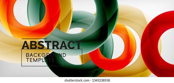 Colorful vector rings geometric abstract background, modern geometric pattern design. Business or technology presentation design template, brochure or flyer pattern, or geometric web banner, minimal