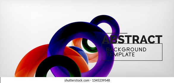 Colorful vector rings geometric abstract background, modern geometric pattern design. Business or technology presentation design template, brochure or flyer pattern, or geometric web banner, minimal