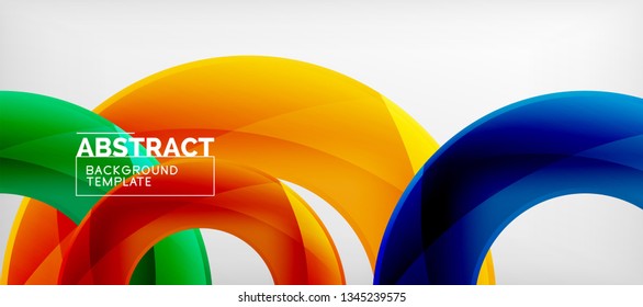 Anillos vectoriales coloridos fondo abstracto geométrico, diseño de patrones geométricos modernos. Plantilla de diseño de presentación comercial o tecnológica, patrón de folleto o folleto, o banner web geométrico, mínimo