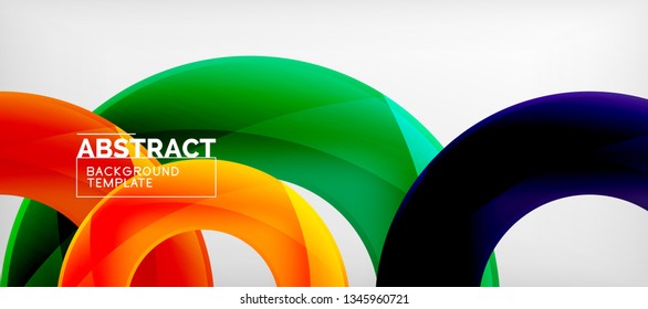 Colorful vector rings geometric abstract background, modern geometric pattern design. Business or technology presentation design template, brochure or flyer pattern, or geometric web banner, minimal