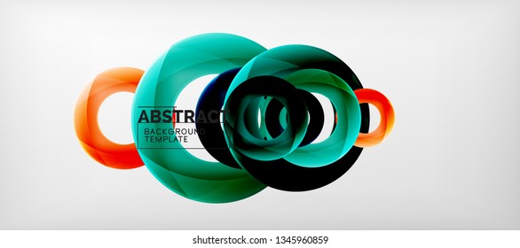 Colorful vector rings geometric abstract background, modern geometric pattern design. Business or technology presentation design template, brochure or flyer pattern, or geometric web banner, minimal