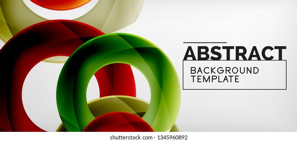 Colorful vector rings geometric abstract background, modern geometric pattern design. Business or technology presentation design template, brochure or flyer pattern, or geometric web banner, minimal