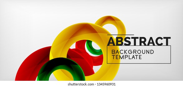 Colorful vector rings geometric abstract background, modern geometric pattern design. Business or technology presentation design template, brochure or flyer pattern, or geometric web banner, minimal