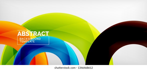 Colorful vector rings geometric abstract background, modern geometric pattern design. Business or technology presentation design template, brochure or flyer pattern, or geometric web banner, minimal