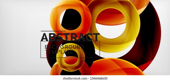 Colorful vector rings geometric abstract background, modern geometric pattern design. Business or technology presentation design template, brochure or flyer pattern, or geometric web banner, minimal