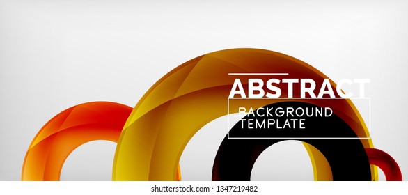 Anillos vectoriales coloridos fondo abstracto geométrico, diseño de patrones geométricos modernos. Plantilla de diseño de presentación comercial o tecnológica, patrón de folleto o folleto, o banner web geométrico, mínimo