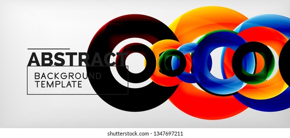 Colorful vector rings geometric abstract background, modern geometric pattern design. Business or technology presentation design template, brochure or flyer pattern, or geometric web banner, minimal