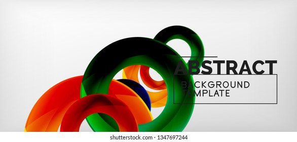 Colorful vector rings geometric abstract background, modern geometric pattern design. Business or technology presentation design template, brochure or flyer pattern, or geometric web banner, minimal