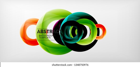 Colorful vector rings geometric abstract background, modern geometric pattern design. Business or technology presentation design template, brochure or flyer pattern, or geometric web banner, minimal