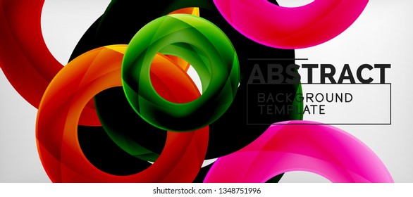 Colorful vector rings geometric abstract background, modern geometric pattern design. Business or technology presentation design template, brochure or flyer pattern, or geometric web banner, minimal