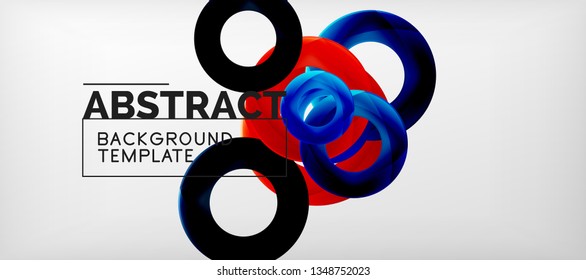 Colorful vector rings geometric abstract background, modern geometric pattern design. Business or technology presentation design template, brochure or flyer pattern, or geometric web banner, minimal