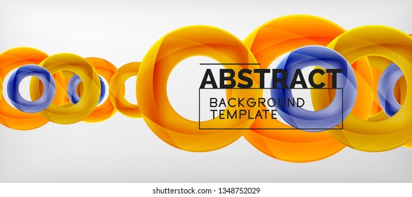 Anillos vectoriales coloridos fondo abstracto geométrico, diseño de patrones geométricos modernos. Plantilla de diseño de presentación comercial o tecnológica, patrón de folleto o folleto, o banner web geométrico, mínimo