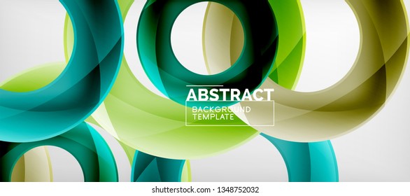 Anillos vectoriales coloridos fondo abstracto geométrico, diseño de patrones geométricos modernos. Plantilla de diseño de presentación comercial o tecnológica, patrón de folleto o folleto, o banner web geométrico, mínimo