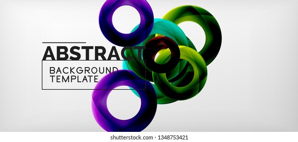 Colorful vector rings geometric abstract background, modern geometric pattern design. Business or technology presentation design template, brochure or flyer pattern, or geometric web banner, minimal