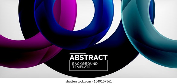 Colorful vector rings geometric abstract background, modern geometric pattern design. Business or technology presentation design template, brochure or flyer pattern, or geometric web banner, minimal