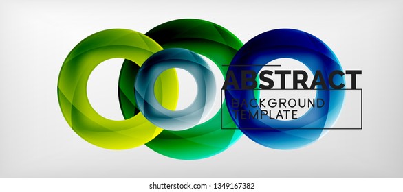 Colorful vector rings geometric abstract background, modern geometric pattern design. Business or technology presentation design template, brochure or flyer pattern, or geometric web banner, minimal