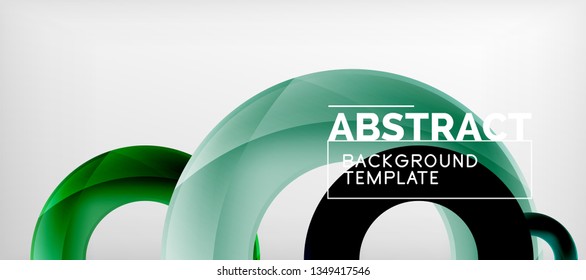Anillos vectoriales coloridos fondo abstracto geométrico, diseño de patrones geométricos modernos. Plantilla de diseño de presentación comercial o tecnológica, patrón de folleto o folleto, o banner web geométrico, mínimo