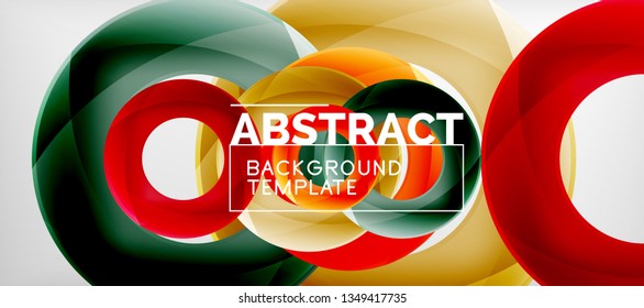 Colorful vector rings geometric abstract background, modern geometric pattern design. Business or technology presentation design template, brochure or flyer pattern, or geometric web banner, minimal