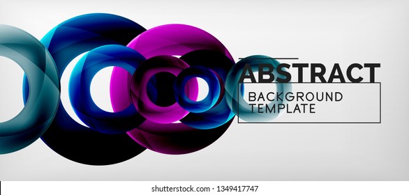 Colorful vector rings geometric abstract background, modern geometric pattern design. Business or technology presentation design template, brochure or flyer pattern, or geometric web banner, minimal